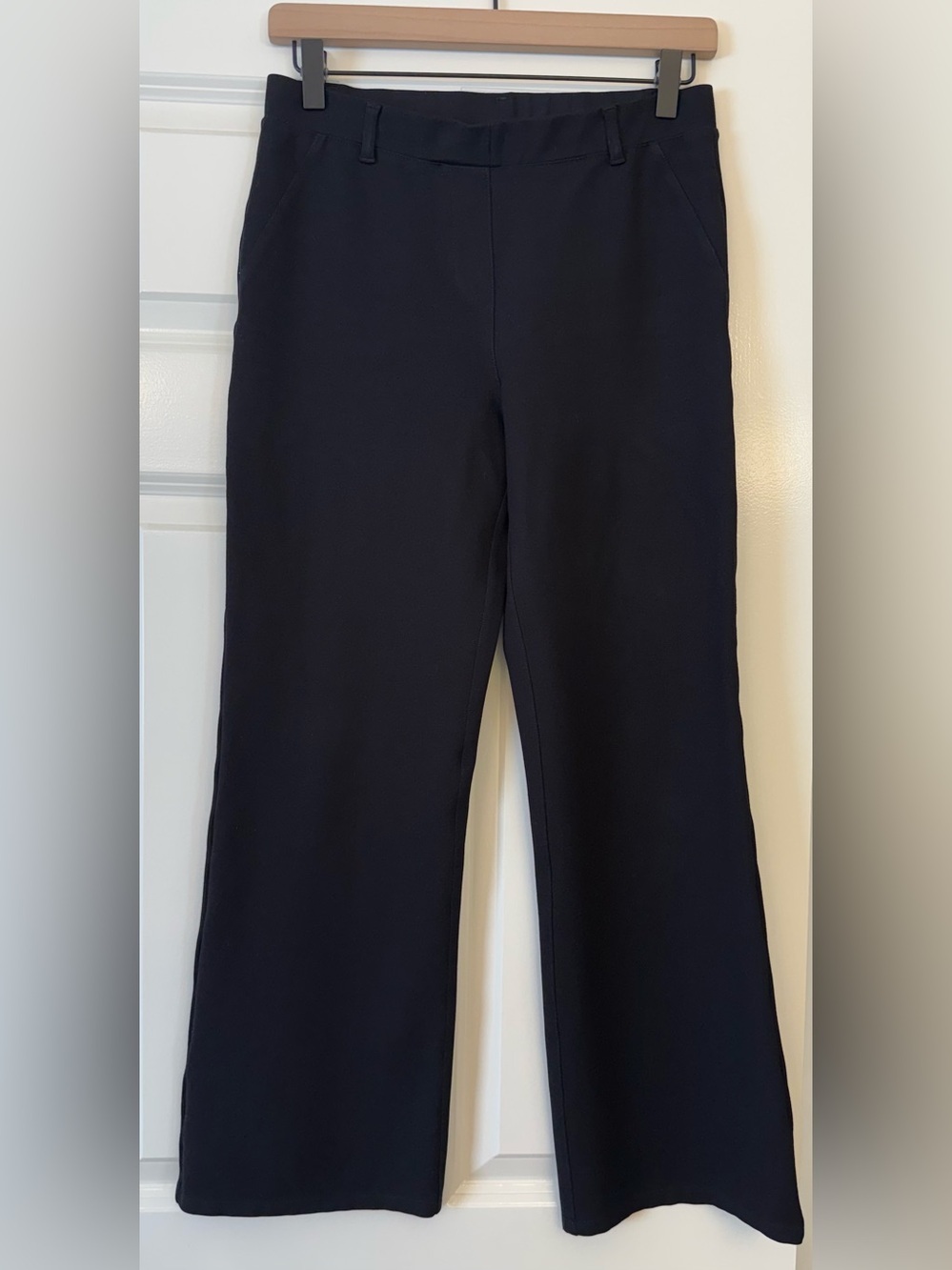 Quince Ultra-Stretch Ponte Bootcut Pants Black Medium Petite Work Career Office